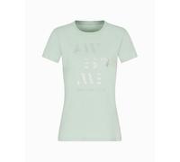 Armani Exchange Arte Sella, Glitter Logo Lettering T-Shirt, Solstice, XS Donna