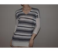 Armani Exchange Autentico Motivo a Righe Top Righe Bianche Nwt g5w106hs