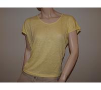 Armani Exchange Autentico Ringrosso Top Lino Hazy Giallo Nwt