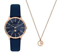 Armani Exchange AX7149SET Women's Blue Leather Watch & Necklace Gift Set