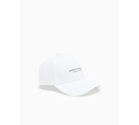 Armani Exchange Berretto da Baseball, con visore Curvo Milano-New York, Bianco, Bianco, Taglia Unica