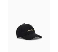 Armani Exchange Berretto da Baseball da Donna, Casual, con Logo Ricamato, Nero, Taglia Unica