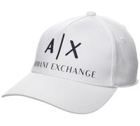 Armani Exchange Berretto da Baseball da Uomo con Logo Aziendale, Bianco/Blu Navy, Taglia Unica