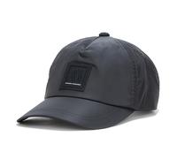 Armani Exchange Curved Visor On Tone Front Logo Patch Cappellino da Baseball, Nero, Taglia Unica Uomo