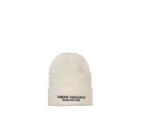 Armani Exchange Berretto di lana Uomo con ricamo logo Nero/Bianco 55-60