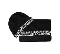 Armani Exchange - Berretto e Sciarpa con Logo - - Accessories - Uomo - Nero - ONE SIZE