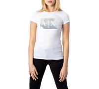 Armani Exchange - T-Shirt Slim Fit in Jersey di Cotone - - Tops - Donna - Bianco - L