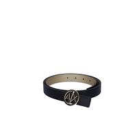 Armani Exchange Cintura Bicolore con Fibbia con Logo Donna Nero/Oro XXL