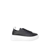 Armani Exchange Black Artificial Leather Low Top Sneakers - EU40/US10
