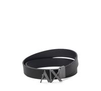 Armani Exchange Black Leather Regular Belt - 95 cm / 38 Inches