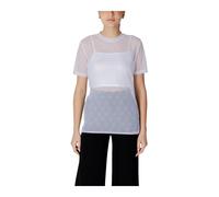 Armani Exchange, ,Blouses & Shirts ,Donna ,Bianco ,XS Mesh Top AX Logo Manica Corta