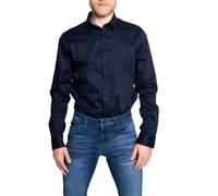 Armani Exchange Smart Stretch Satin Camicia, Uomo, Blu, S