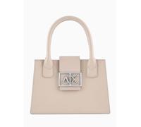 Armani Exchange Borsa a mano beige da donna con placca logo UNI