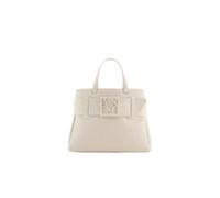 Armani Exchange Borsa a mano da donna, in similpelle, design con fibbia, color crema