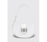 Armani Exchange Jodie, Sustainable, Metal Silver Logo, Borsa a Tracolla Donna, Bianco Sporco