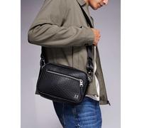 Armani Exchange - Borsa a tracolla nera con logo piccolo-Nero One Size