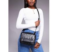 Armani Exchange - Borsa a tracolla nera con motivo del logo-Nero One Size