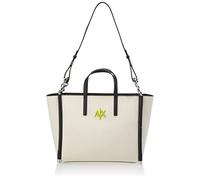 Armani Exchange Bottom Studs, Zipped, Adjustable Shoulder Strap, Tote Donna, Beige/Nero (Dune/Black), Einheitsgröße