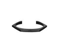 Armani Exchange Bracciale aperto in acciaio inossidabile da uomo, Nero grafite