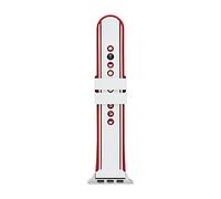 Armani Exchange Bracciale compatibile con Apple Watch, 42/44/45 mm - 22 mm Silicone bianco, AXT8001, Bianco e rosso