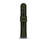Armani Exchange Bracciale compatibile con Apple Watch, 42/44/45 mm - 22 mm Silicone verde, AXT8004