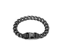 Armani Exchange Bracciale da uomo con logo nero, AXG0156001, Eine Grösse, Acciaio inossidabile, Nessuna pietra preziosa, Nero opaco, 9Lx9Wx4.5cm