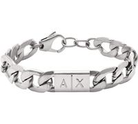Armani Exchange Bracciale da uomo in acciaio inossidabile con chiusura a moschettone