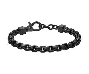 Armani Exchange Bracciale da uomo in acciaio inossidabile con chiusura a moschettone