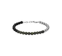 Armani Exchange AXG0141040 Bracciale da uomo in acciaio inossidabile, taglia unica, in acciaio inossidabile, non è una pietra preziosa, talla única, Acciaio inossidabile, Nero e argento, 9Lx9Wx7.2Hcm