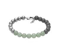 Armani Exchange Bracciale da uomo in perline di ematite verde, AXG0127040, Grigio e verde, lunghezza 195MM, larghezza: 8MM