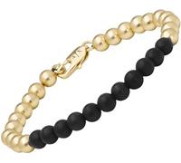 Armani Exchange Bracciale da uomo, Bracciale con perline in ottone, L: 210 mm, L: 6 mm, Oro (Gold), Oro ambrato, lunghezza 190MM+20MM, larghezza: 6MM