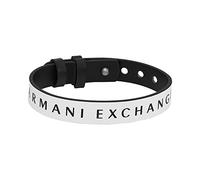 Armani Exchange Bracciale Da Uomo, Lunghezza: 250mm, Larghezza: 13mm Bracciale In Pelle Nera, AXG0107040