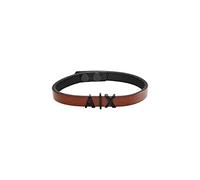 Armani Exchange Bracciale Per Gli Uomini, Lunghezza Interna: 185-195mm, Id Dimensione: 22X12X4mm Bracciale In Pelle Marrone, AXG0054001