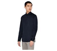 Armani Exchange Smart Stretch Satin Camicia, Uomo, Blu, S