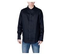 Armani Exchange Essential, Emboridered Tonal Logo Camicia, Blu Scuro, XXL Uomo