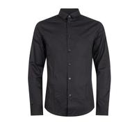 Armani Exchange - Camicia nera con logo ricamato sul petto per uomo