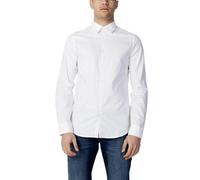 Armani Exchange Slim Fit Oxford Button Up Shirt Maglietta, White Oxford/7blu/W, L Uomo
