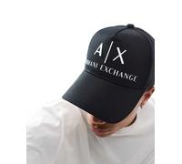 Armani Exchange - Cappello con visiera nero e bianco con logo grande One Size