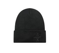 Armani Exchange Cappello da Uomo The Grid, Sustainable Logo Embroidered Beanie Hat, Nero, Taglia Unica
