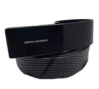 ARMANI EXCHANGE Cintura black placca nera logo bianco