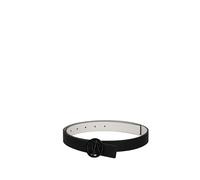 Armani Exchange Cintura Essential Double Face con Logo Circolare Nero/Bianco L Donna