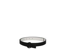 Armani Exchange Cintura Essential Double Face con Logo Circolare Nero/Bianco M Donna