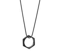 Armani Exchange Ciondolo da uomo in acciaio inossidabile, nero, AXG0137001, Misura unica, Acciaio inossidabile, Nessuna pietra preziosa