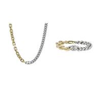 Armani Exchange Collana e bracciale a catena in acciaio inossidabile bicolore da uomo