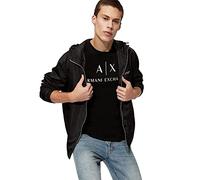 Armani Exchange - T-shirt slim fit nera con logo sul petto-Nero L
