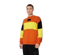 Armani Exchange Cotton French Terry Colorblock-Felpa Maglia di Tuta, Arancione/Giallo, M Uomo
