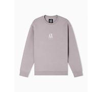 Armani Exchange Uomo Felpa con logo centrale ricamato, Grigio