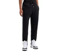 Armani Exchange Cotton Interlock Jogger with Vertical Logo Tape, Pantaloni della Tuta Uomo, Black,