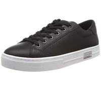 ARMANI EXCHANGE Cow Leather Lace Up Sneaker, Scarpe da Ginnastica Basse Donna, Nero Black White A120, 37 EU
