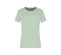 Armani Exchange T-shirt Crewneck Regular Fit Rhinestone And Metallic Log Otee Donna Salvia S